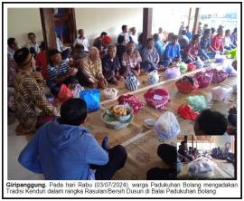 Warga Bolang Selenggarakan Tradisi Kenduri Rasulan/Bersih Dusun di Balai Padukuhan Bolang